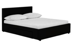 Hygena Paxton Kingsize Bed with storage - Black